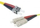 Exertis Connect SC to ST Fiber Optic Cable, 3m, Duplex, OS2, Yellow