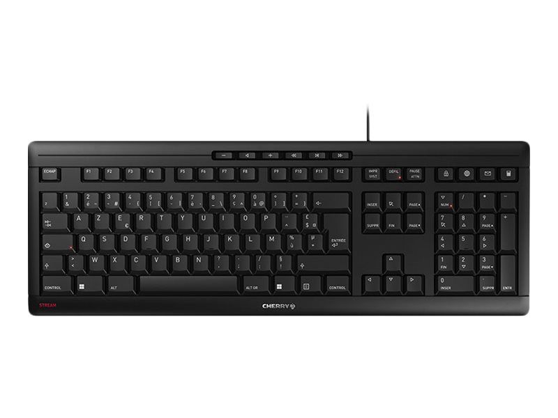 Cherry Stream Keyboard - USB French Keyboard with Cherry SX Switch - Black