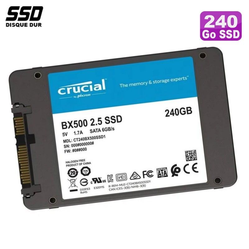 SSD Crucial BX500 de 240 GB - 2,5" SATA III 6 Gbps