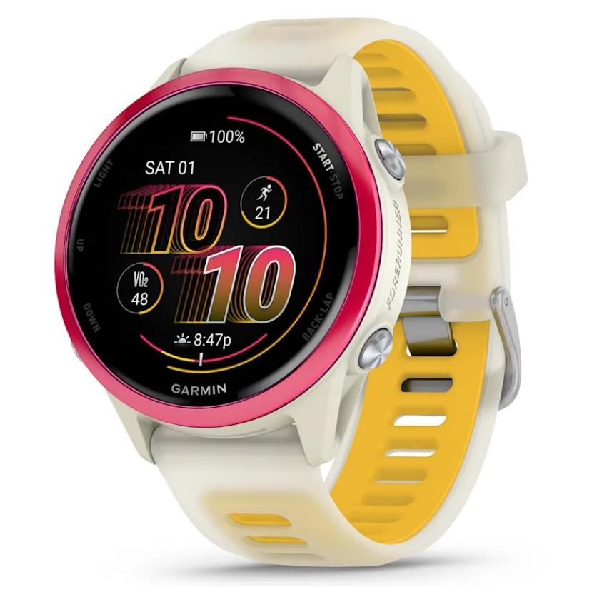 Garmin Forerunner 570, 42mm, Bone Raspberry Aluminium/Translucent Bone Mango
