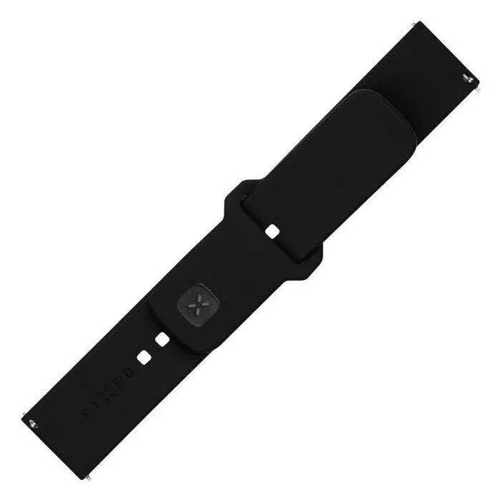 Fixed 22mm Quick-Release Sport Bracelet for Smartwatch, Black Silicone (160-235mm)