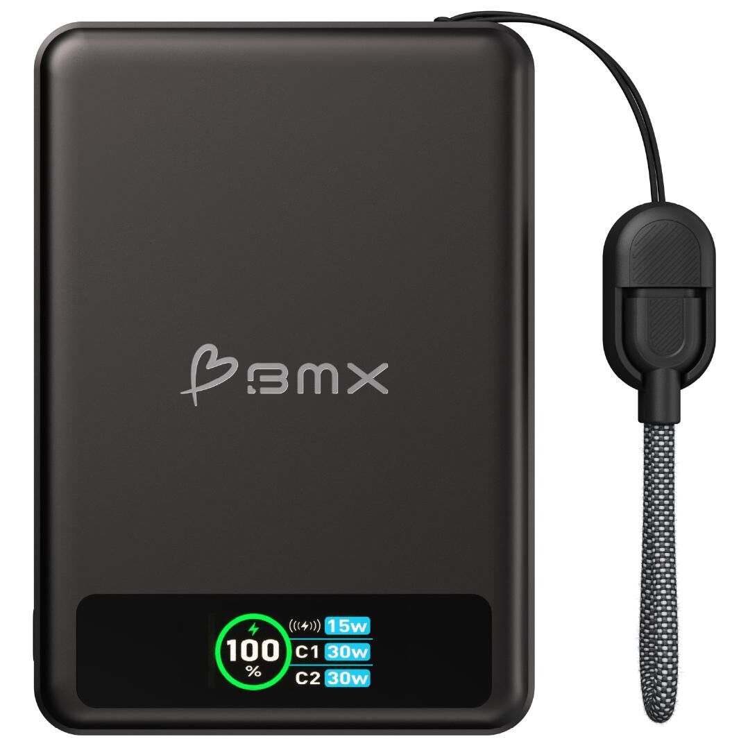 Better Mobile Xperience Power Bank B939-10 - 10,000mAh Semi-Solid State Portable Charger - Wireless Charging - Black