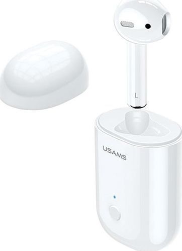 USAMS Bluetooth 5.0 LB Series Headset with Charging Case, White (BHULB01)