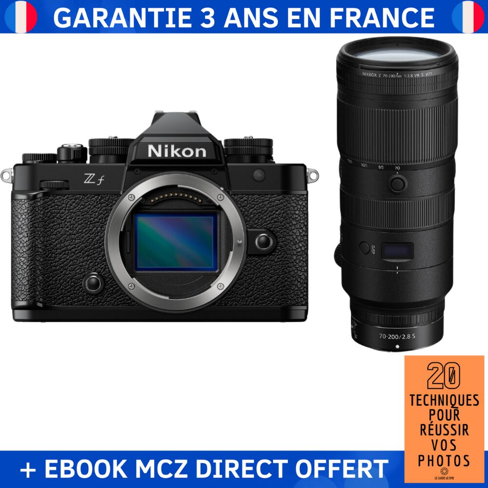Nikon Zf + 70-200mm f/2.8 VR S Lens + '20 Techniques for Successful Photos' Ebook - Hybrid Camera