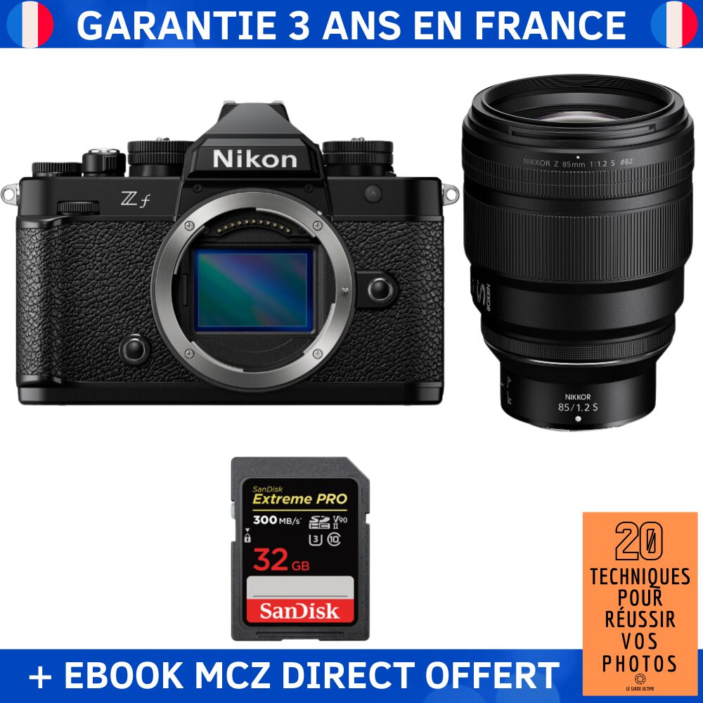 Nikon Zfc + 85mm f/1.2 S Lens + 32GB SanDisk Extreme PRO UHS-II SDXC Card + '20 Techniques for Successful Photos' Ebook - Hybrid Camera
