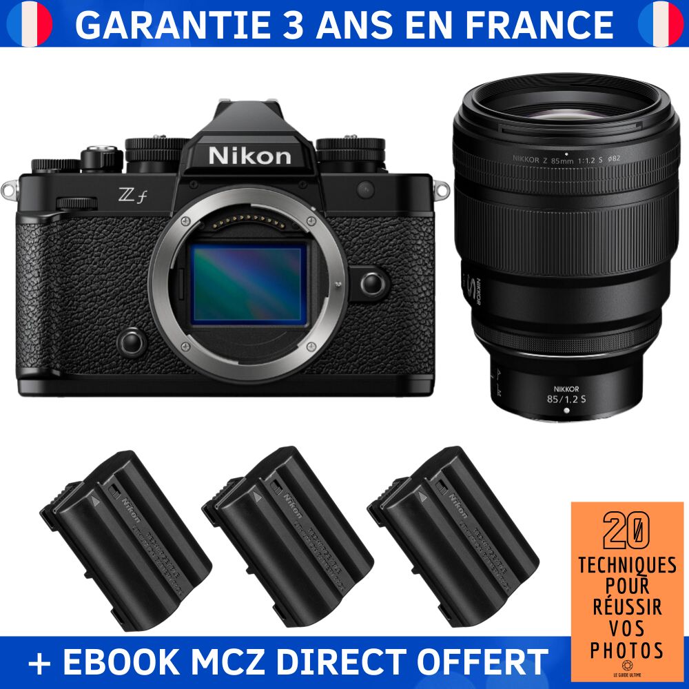 Nikon Zf + 85mm f/1.2 S Lens + 3 EN-EL15C Batteries + '20 Techniques for Successful Photos' Ebook - Hybrid Camera