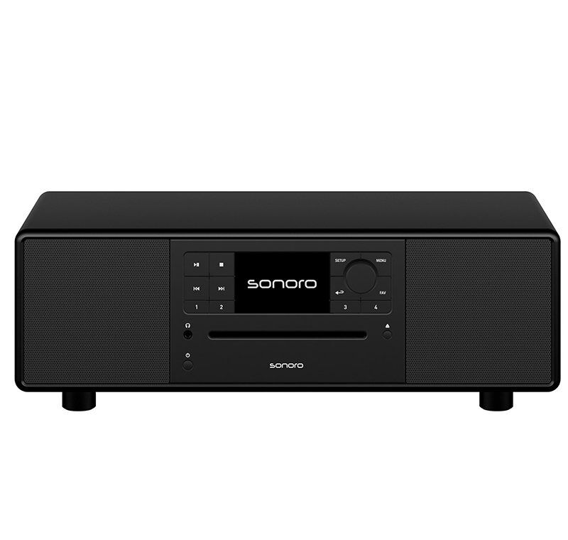 Sistema de audio Hi-Fi compacto Sonoro PRESTIGE conectado (Negro Mate)