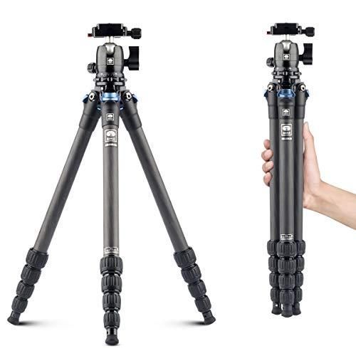 Sirui AM225 Carbon Fiber Tripod - Mini Portable Travel Tripod with 5-Section Legs and Twist Leg Locks