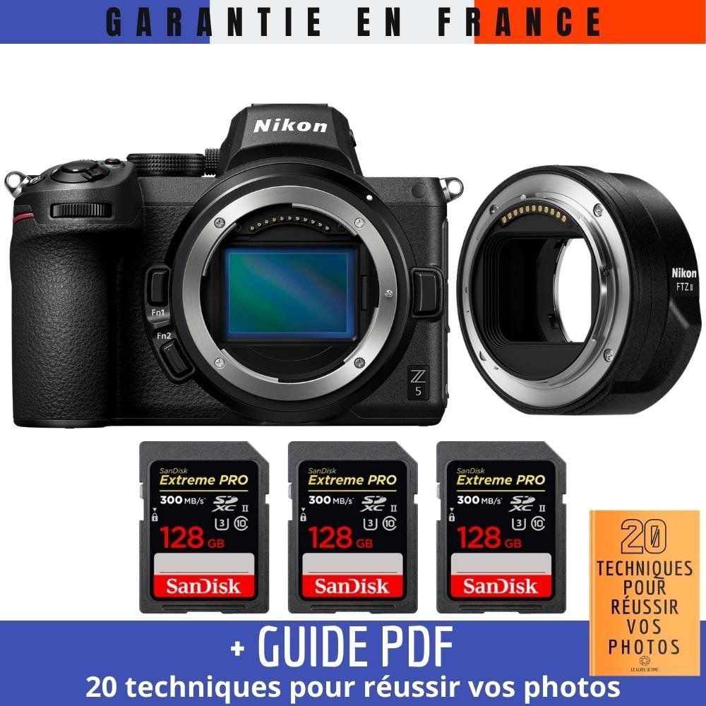 Nikon Z5 Nu + FTZ II + 3 SanDisk 128GB Extreme PRO UHS-II SDXC Cards