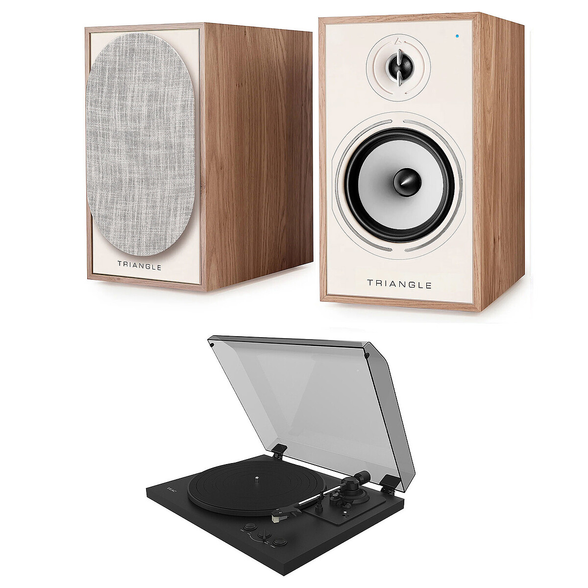 Teac Borea BR03 CONNECT Speaker, Oak Clear and Teac TN-175, Black