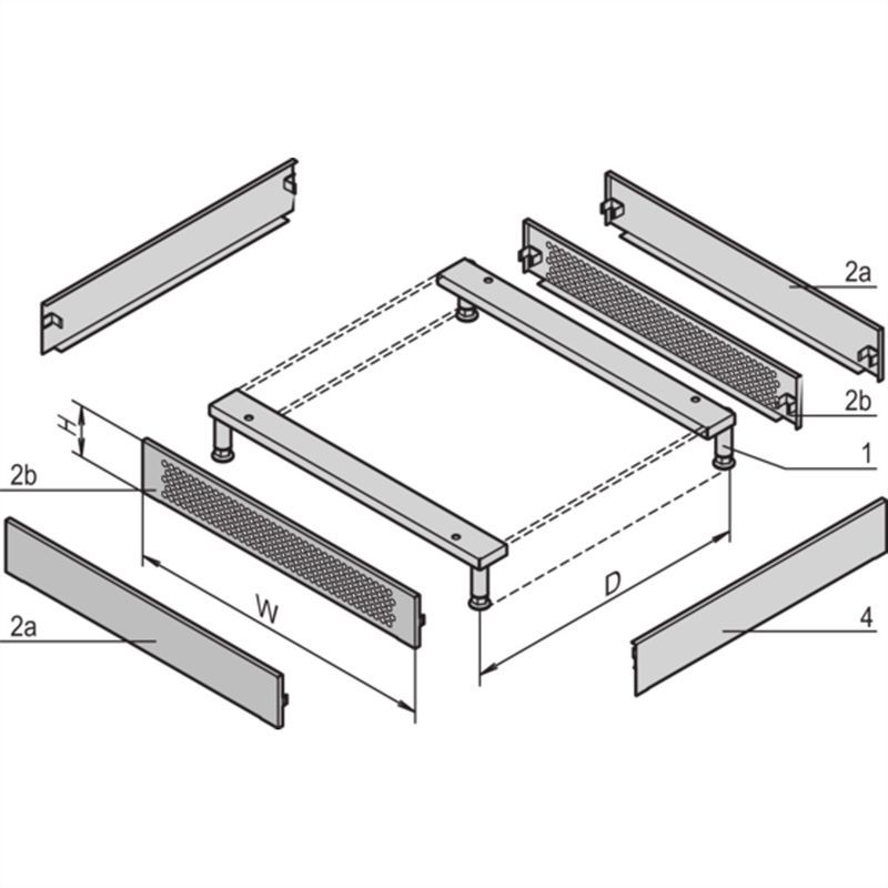 Schroff Side Mount Enclosure, 1000mm, RAL 7021