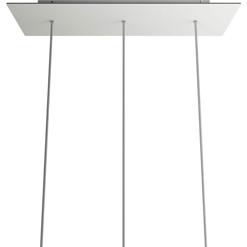 Creative Cables XXL Rose-One Rectangular Ceiling Rosette with 3 Line Holes and 6 Side Holes, Size 675 x 225 mm