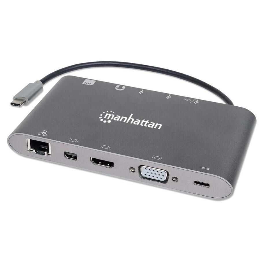 Manhattan USB-C Docking Station with 3.2 Gen 1 Cable