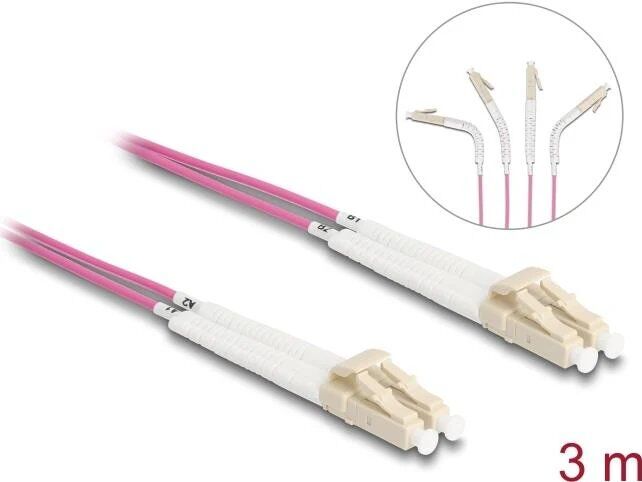 Delock LC Multi-Mode Fiber Optic Patch Cable, 3m, OM4