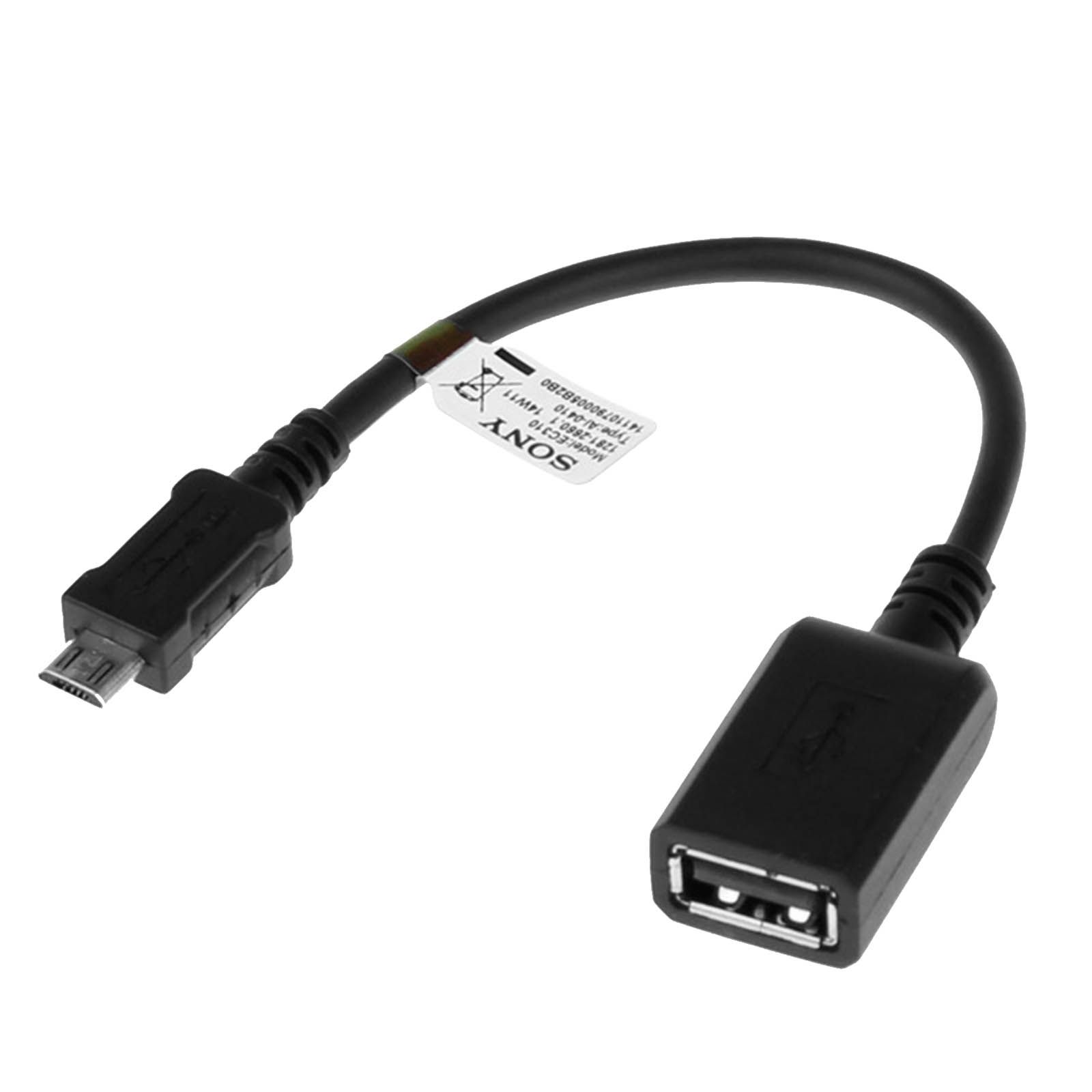 Câble USB OTG Sony - Mascul à Féminin - Noir