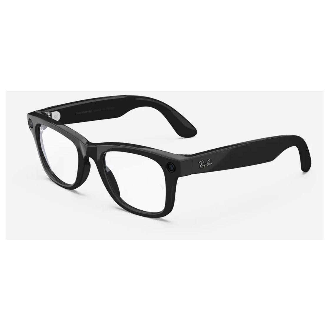 Meta Wayfarer Smart Glasses - 32GB - Square - Blue Light Filter - Wi-Fi 6, Bluetooth - 12MP Camera - 49g - Matte Black, Clear