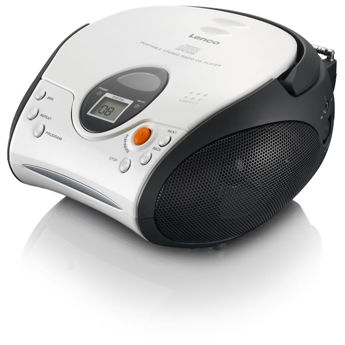 Lenco Digital FM Radio SCD-24, Black White MP3 Playback