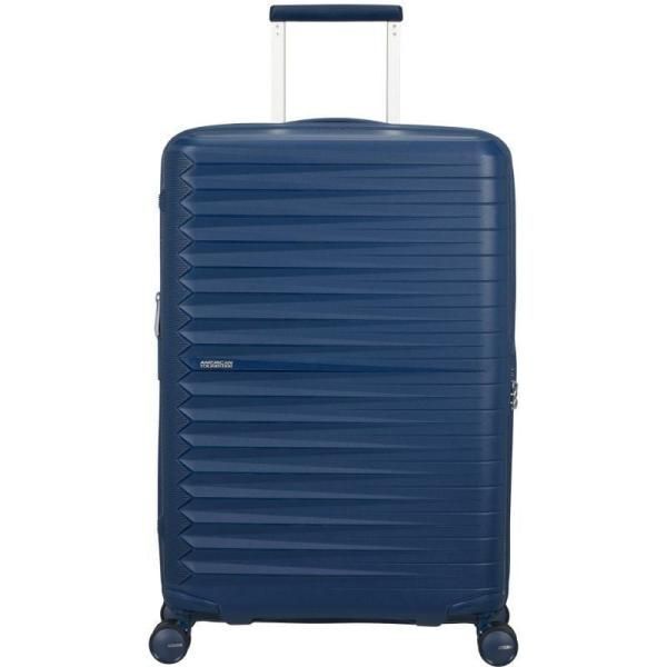 Maleta American Tourister FastForward Spinner Expandible Mediana, 68 cm, 4 Ruedas, Azul Marino