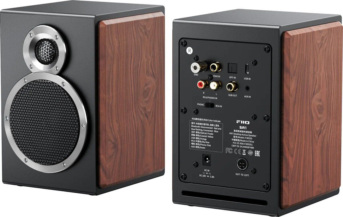 FiiO SA1 Wireless Hi-Fi Speaker (Pair) - Black