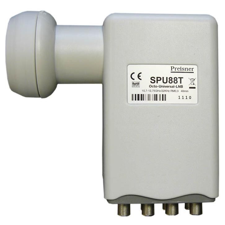 Preisner SPU88T Low Noise Block (LNB) Frequency Downconverter, 10.7-11.7 GHz, Anthracite