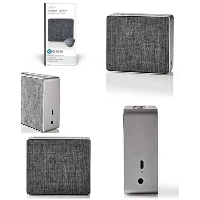 Nedis Bluetooth Speaker - 5W Aluminum, Rechargeable Battery, 6-Hour Playtime