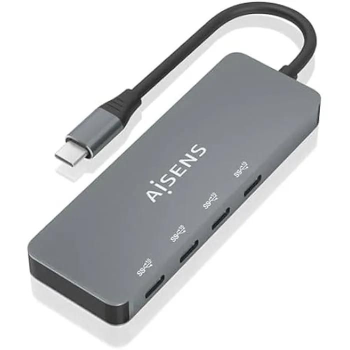 AISENS USB-C Hub (Gen 2, 10G, 4 Ports) - Gray