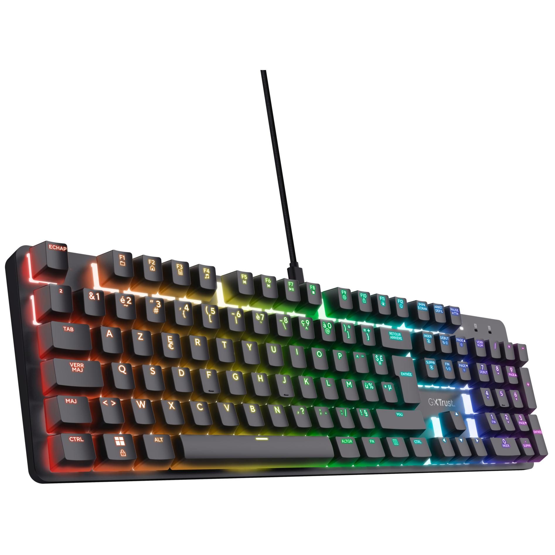 Trust GXT 871 Zora Mechanical Gaming Keyboard (AZERTY, Black)