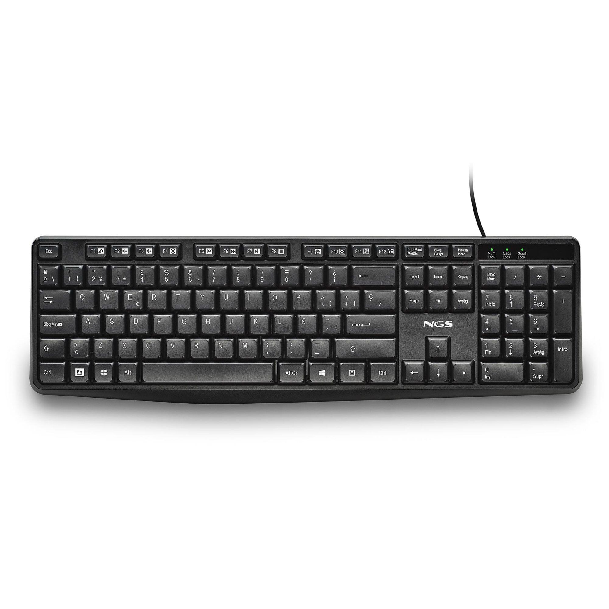 NGS FUNKY V4 (QWERTY, ES) Home/Office USB Keyboard - Black