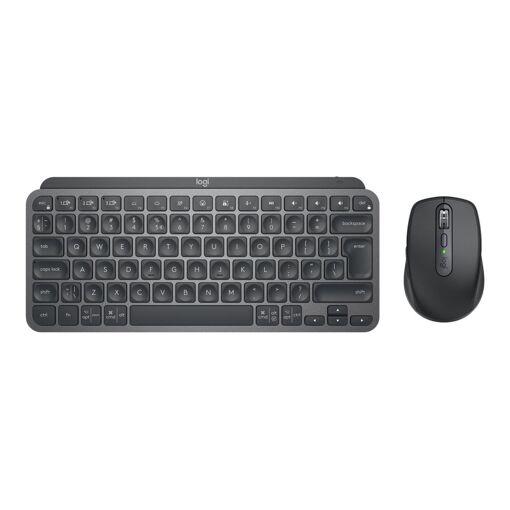 Logitech MX Keys Mini Combo para Negocios - Conjunto de Teclado y Ratón Inalámbrico - Retroiluminado - 2.4GHz, Bluetooth LE - QWERTZ - Alemán - Grafito