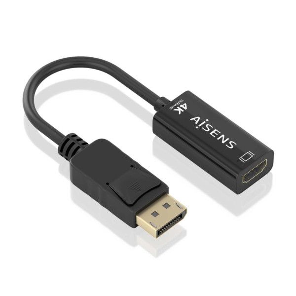 AISENS DisplayPort to HDMI Cable and Adapter, Black