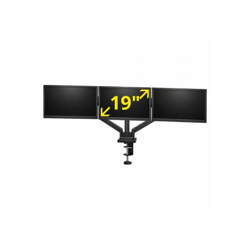 MonsieurCyberman 19-Inch Triple Screen PC Monitor Set with Desk Stand