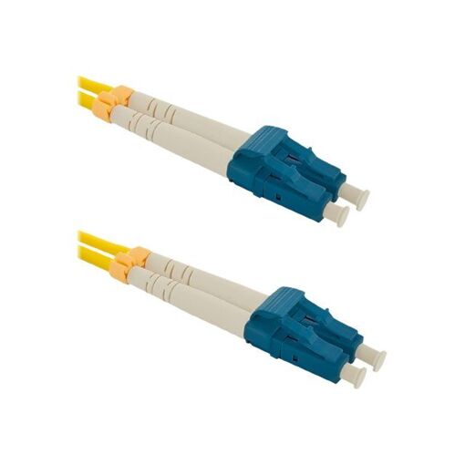 Cable óptico de fibra monomodo Qoltec LC/UPC (M), 3m, dúplex, 9/125 µm, G.652D, sin halógeno, amarillo