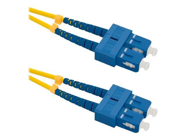 Qoltec SC/UPC (M) Single-Mode Fiber Optic Cable, 5m, Duplex, 9/125 µm, Halogen-Free, Yellow