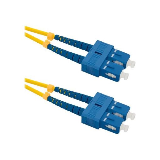 Qoltec SC/UPC (M) Single-Mode Fiber Optic Cable, 5m, Duplex, 9/125 µm, Halogen-Free, Yellow