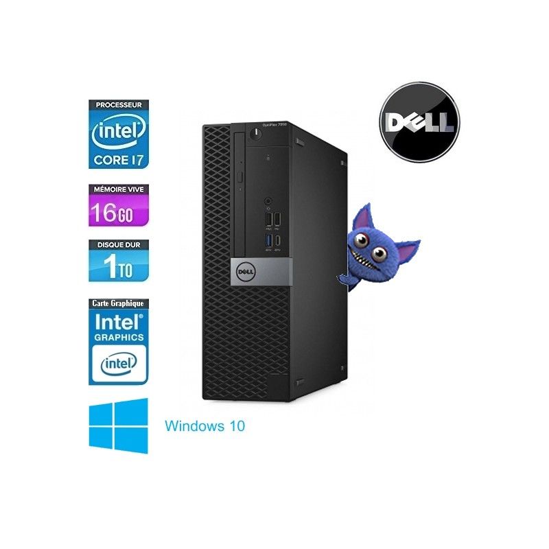 Dell OptiPlex 7050 SFF - Core i7 6700, 3.4GHz, 16GB RAM, 256GB SSD, DVD-RW, Intel HD Graphics 530, Windows 10