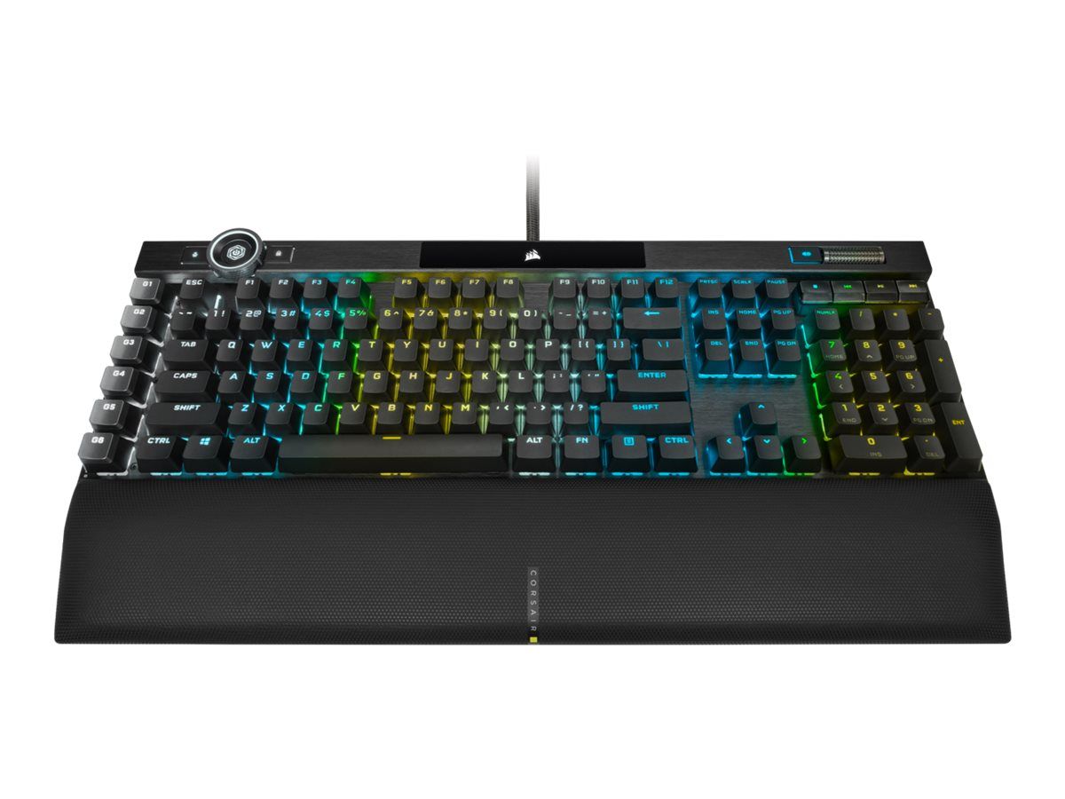 Corsair K100 RGB Gaming Keyboard - Black Anodized Aluminum with Silver Cherry MX Speed RGB Switches