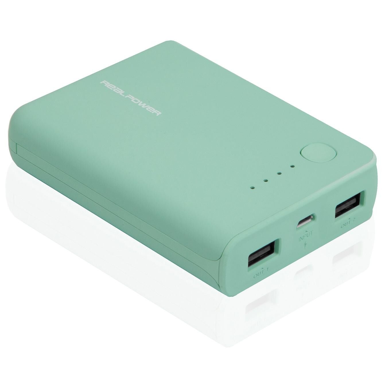 Batería portátil Realpower Pb-10k 10.000 mAh turquesa
