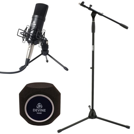 Ensemble microphonique Devine M-Mic XLR Noir - recommandé par BAX pour studio voix