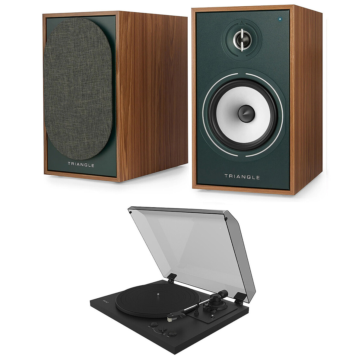 Teac Borea BR03 CONNECT Speaker, Green Chêne + TN-175, Black