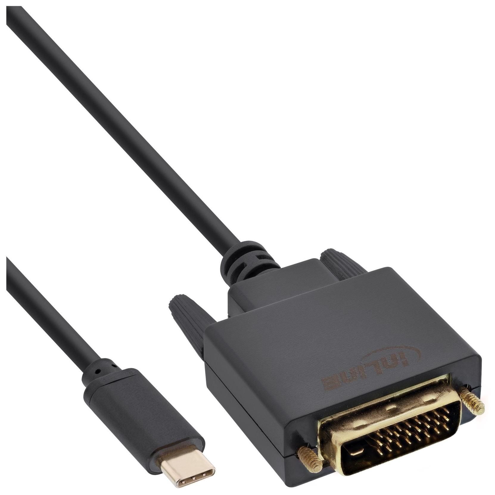 InLine USB-C to DVI-D Adapter - 1m, 1080p Support