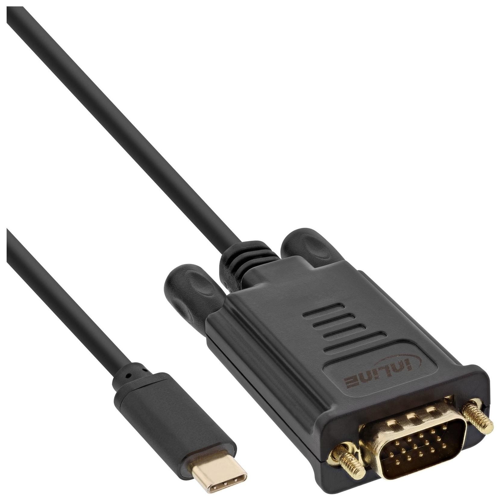 Adaptateur InLine USB-C vers VGA (2 m, Noir)