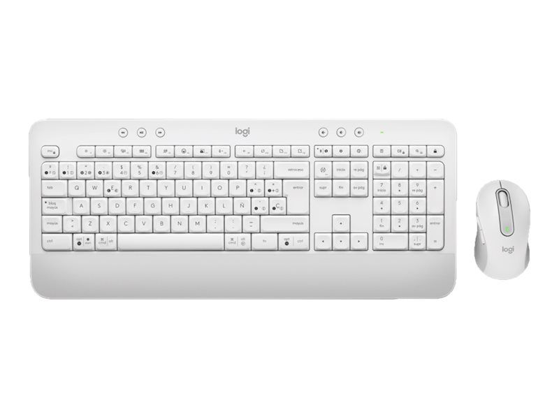 Logitech Signature MK650 Combo para Negocios - Juego de Teclado y Ratón Inalámbrico - Bluetooth LE - QWERTY - Español - Blanco Crema