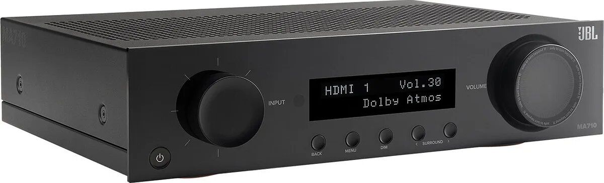 Amplificador de Cine en Casa JBL MA710 - 7.2 Canales, Bluetooth, AirPlay 2, Chromecast, Compatibilidad UHD 8K/4K HDR