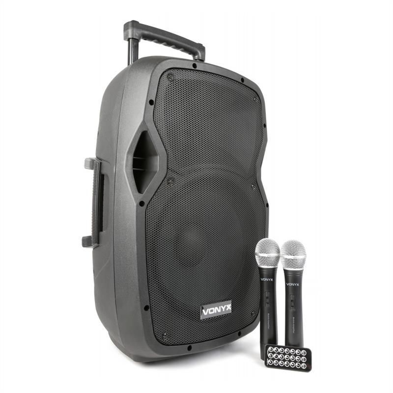 Vonyx AP1200PA Portable PA System 30cm Bluetooth USB SD MP3 VHF Battery