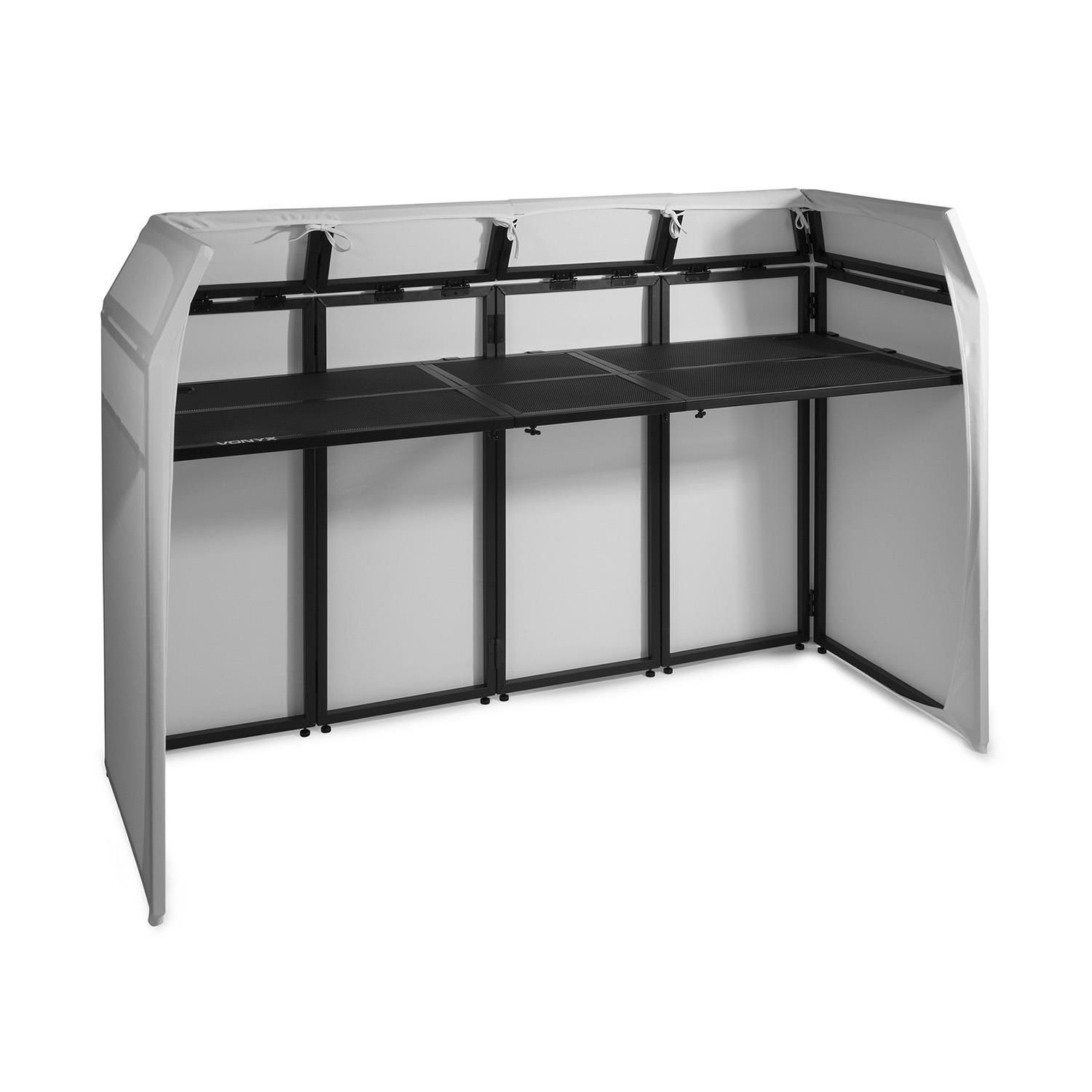 Vonyx DB5 Pro DJ Booth - Folding Aluminium Stand, 80kg+ Load Capacity, Transport Bag