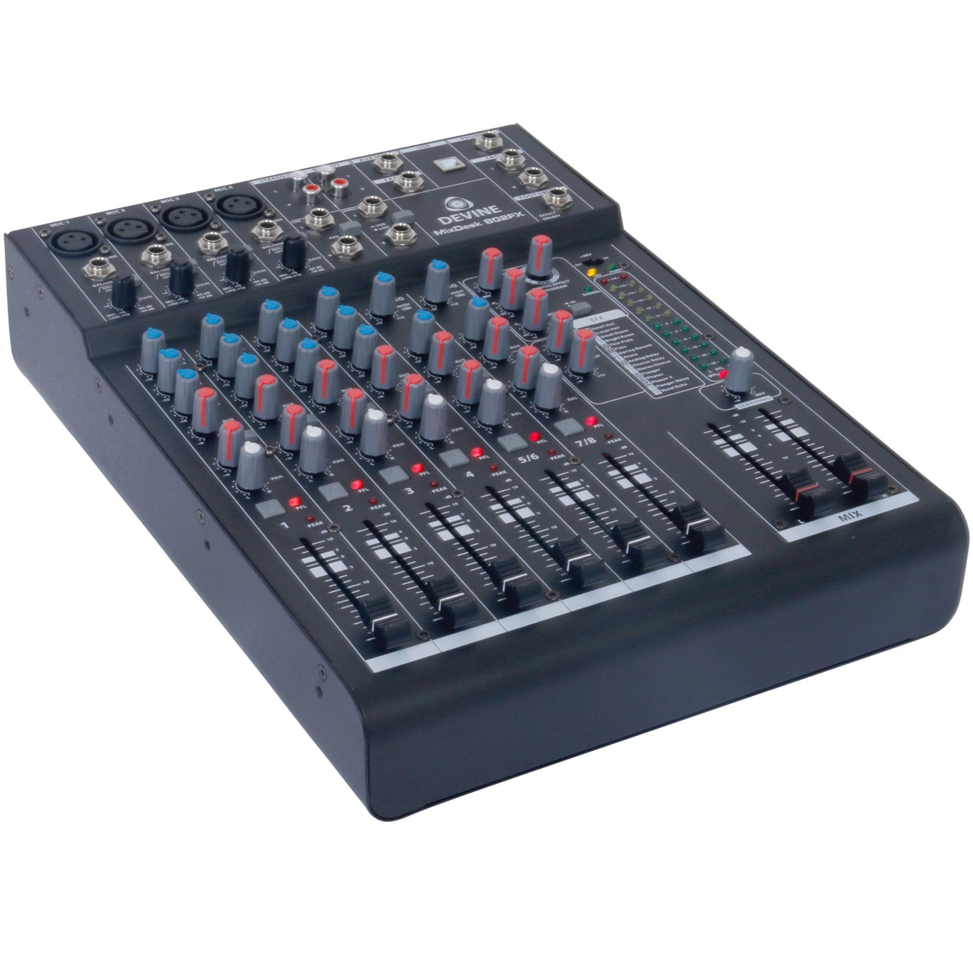 Devine 802FX 8-Channel Mixing Desk with Effects