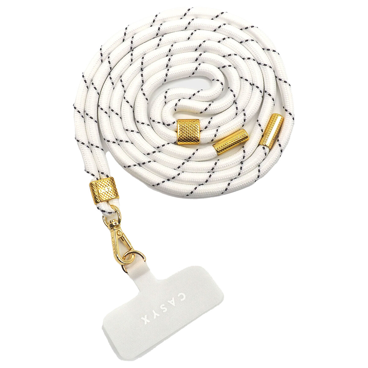 Cordón universal CASYX, Blanco Real (Tamaño: 10 pies, Color: Blanco)