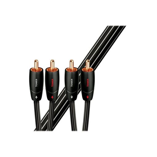 AudioQuest Bridges & Falls Series Tower - 2m Audio Cable - RCA Male to RCA Male - Black/White Striped