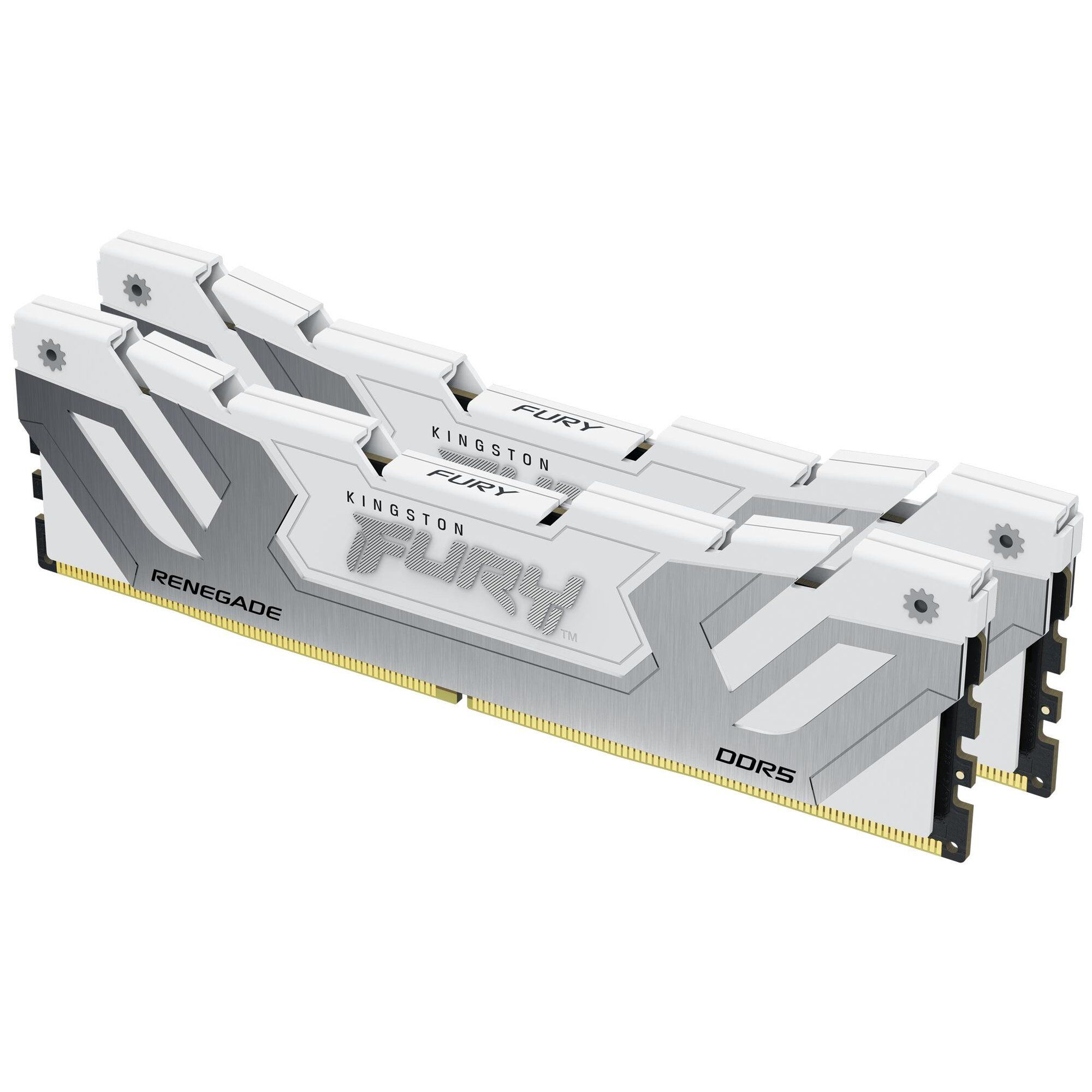 Kingston FURY Renegade DDR5 Kit - 48GB (2x24GB) - 4200MHz / PC5-67200 - CL40 - 1.45V - Buffered - On-die ECC - White & Silver