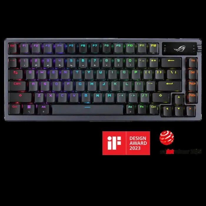 Clavier mécanique sans fil Asus ROG Azoth Bluetooth avec disposition ROG NX, Noir, Taille : Grande